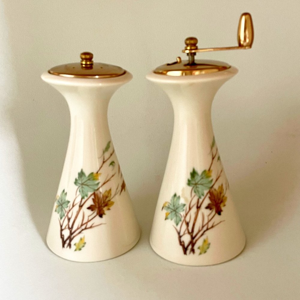 Vintage Lenox Westwind Salt Shaker & Pepper Mill Set #X-407 | Mid-Century